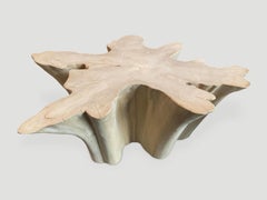 Andrianna Shamaris Amorphous Bleached Teak Wood Coffee Table