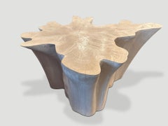 Andrianna Shamaris Amorphous Bleached Teak Wood Coffee Table
