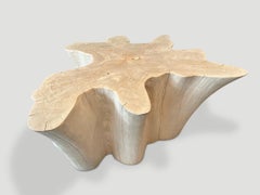 Andrianna Shamaris Amorphous Bleached Teak Wood Coffee Table