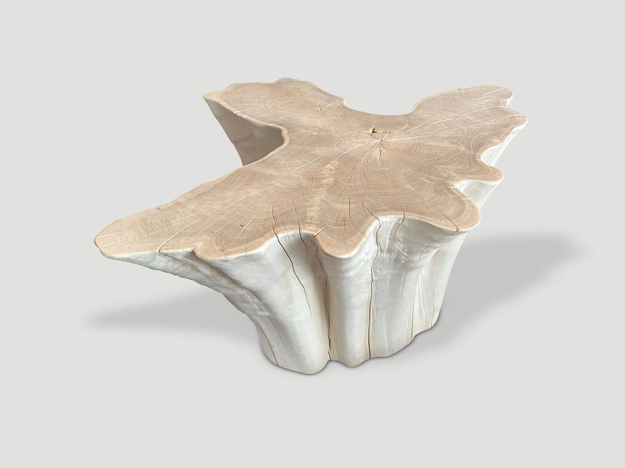 Table basse Andrianna Shamaris Amorphous en bois de teck blanchi Excellent état - En vente à New York, NY