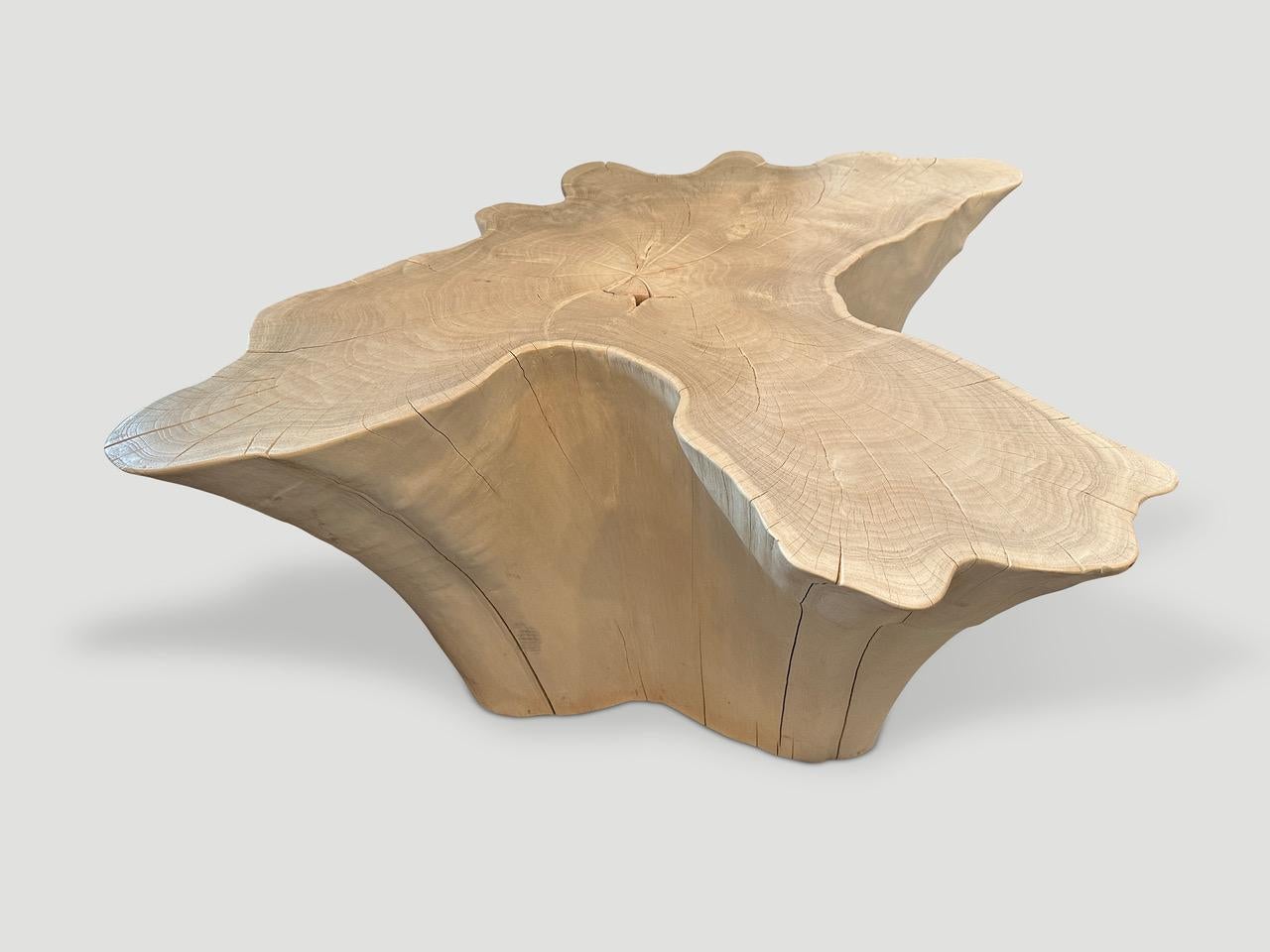 Bois Table basse Andrianna Shamaris Amorphous en bois de teck blanchi en vente