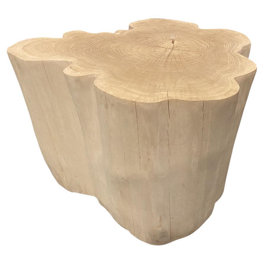 Andrianna Shamaris Amorphous Bleached Teak Wood Coffee Table For Sale