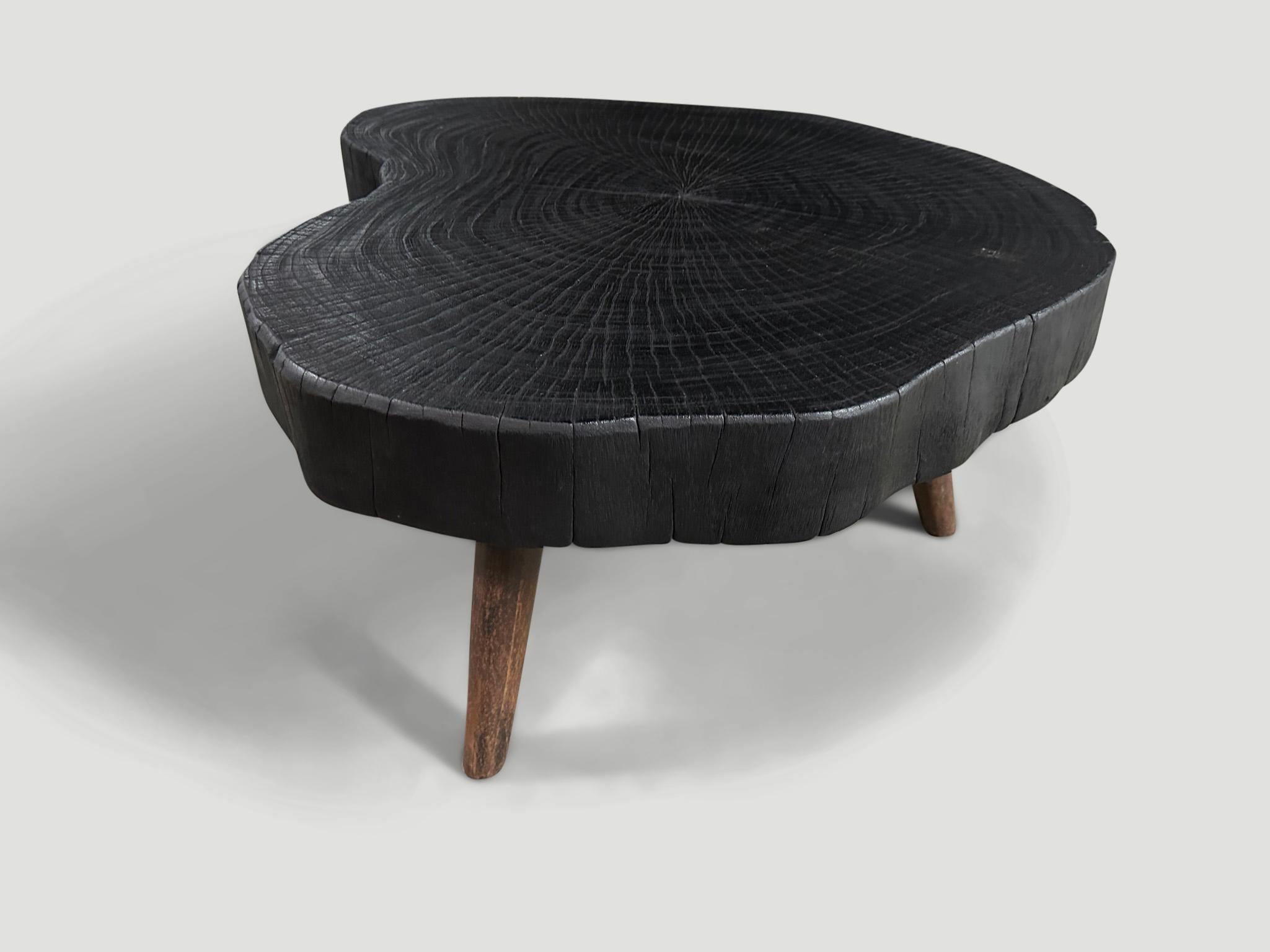 Organic Modern Andrianna Shamaris Amorphous Charred Coffee Table For Sale