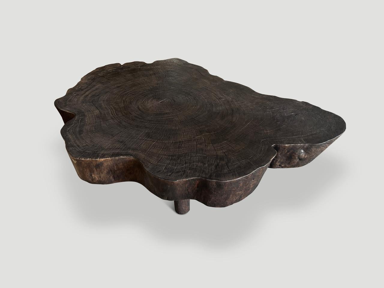 Organic Modern Andrianna Shamaris Amorphous Charred Coffee Table For Sale