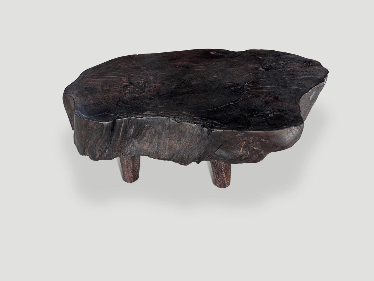 Organic Modern Andrianna Shamaris Amorphous Charred Coffee Table For Sale