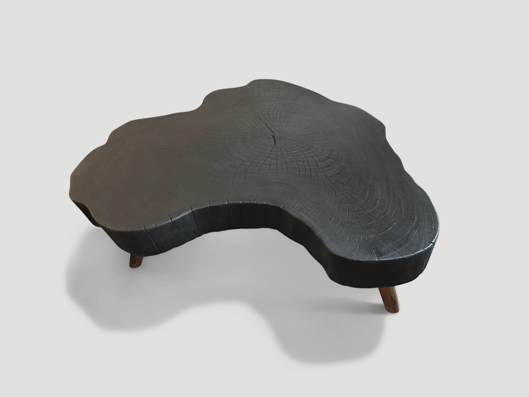 Organic Modern Andrianna Shamaris Amorphous Charred Coffee Table For Sale