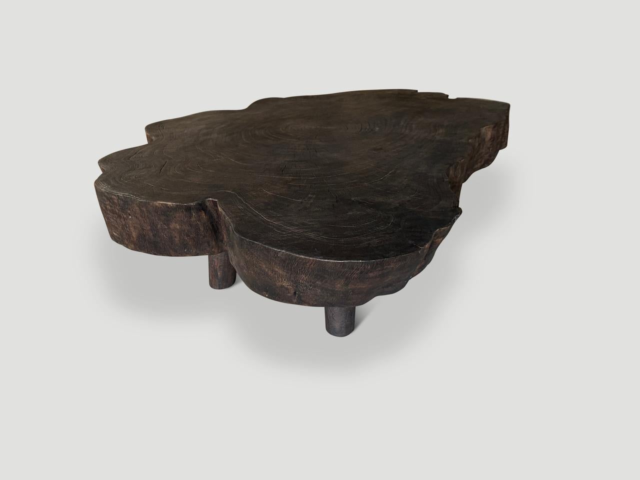 Wood Andrianna Shamaris Amorphous Charred Coffee Table For Sale