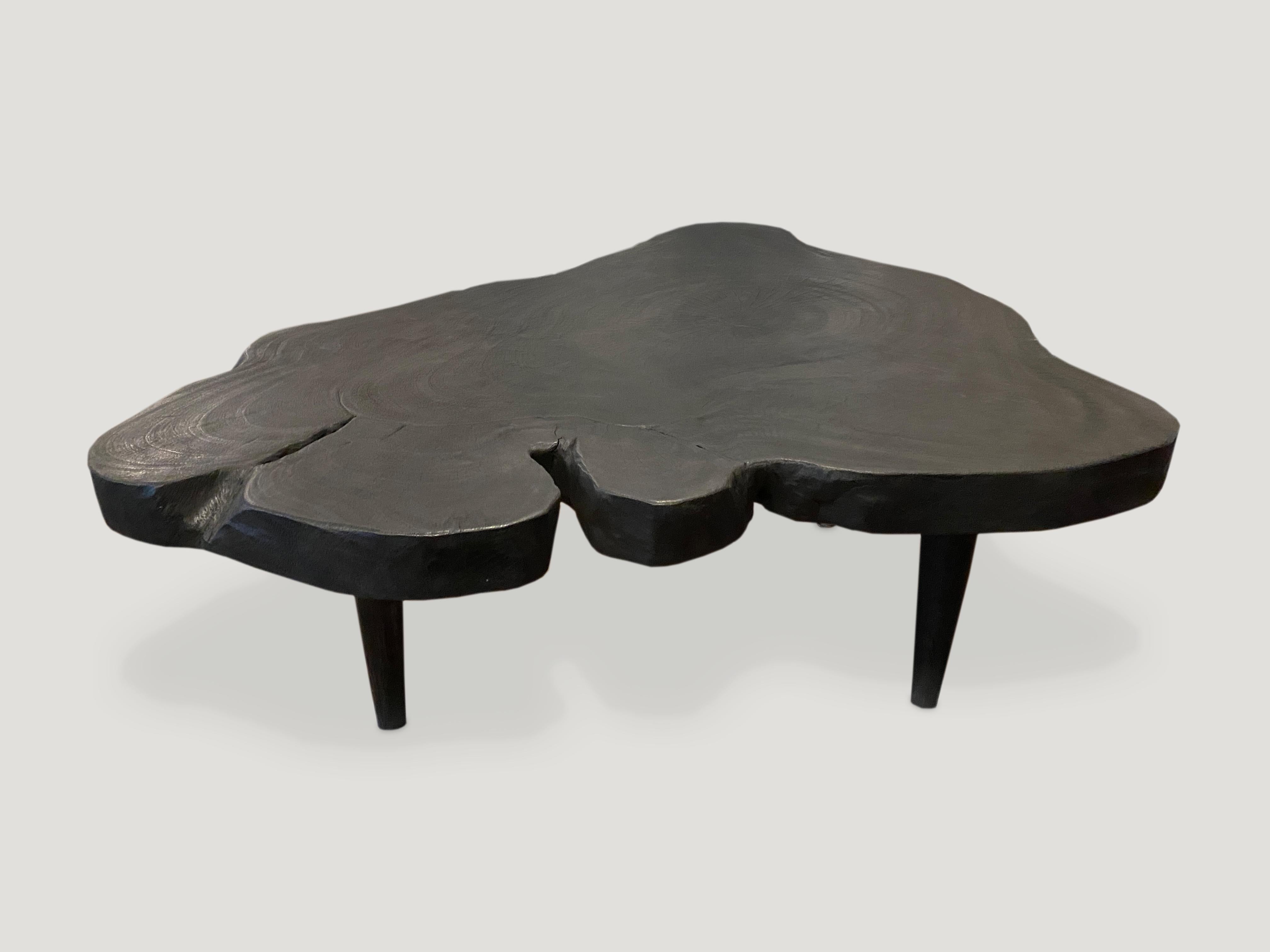 Andrianna Shamaris Amorphous Charred Reclaimed Suar Wood Coffee Table In Excellent Condition In New York, NY