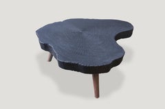 Andrianna Shamaris Amorphous Charred Teak Wood Coffee Table