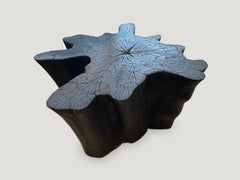 Andrianna Shamaris Amorphous Charred Teak Wood Coffee Table