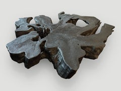 Andrianna Shamaris Amorphous Charred Teak Wood Coffee Table