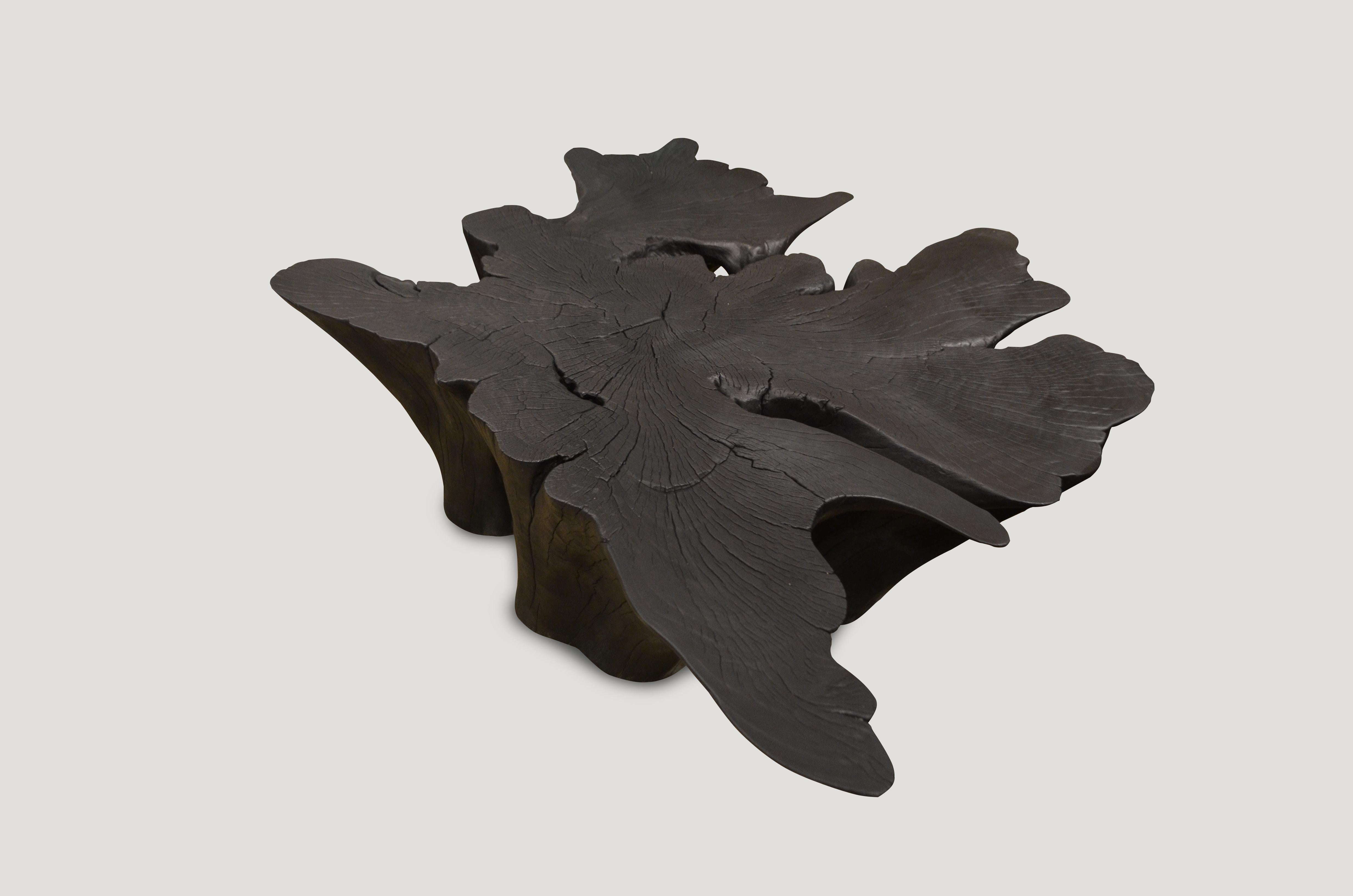 Andrianna Shamaris Amorphous Charred Teak Wood Coffee Table In New Condition In New York, NY