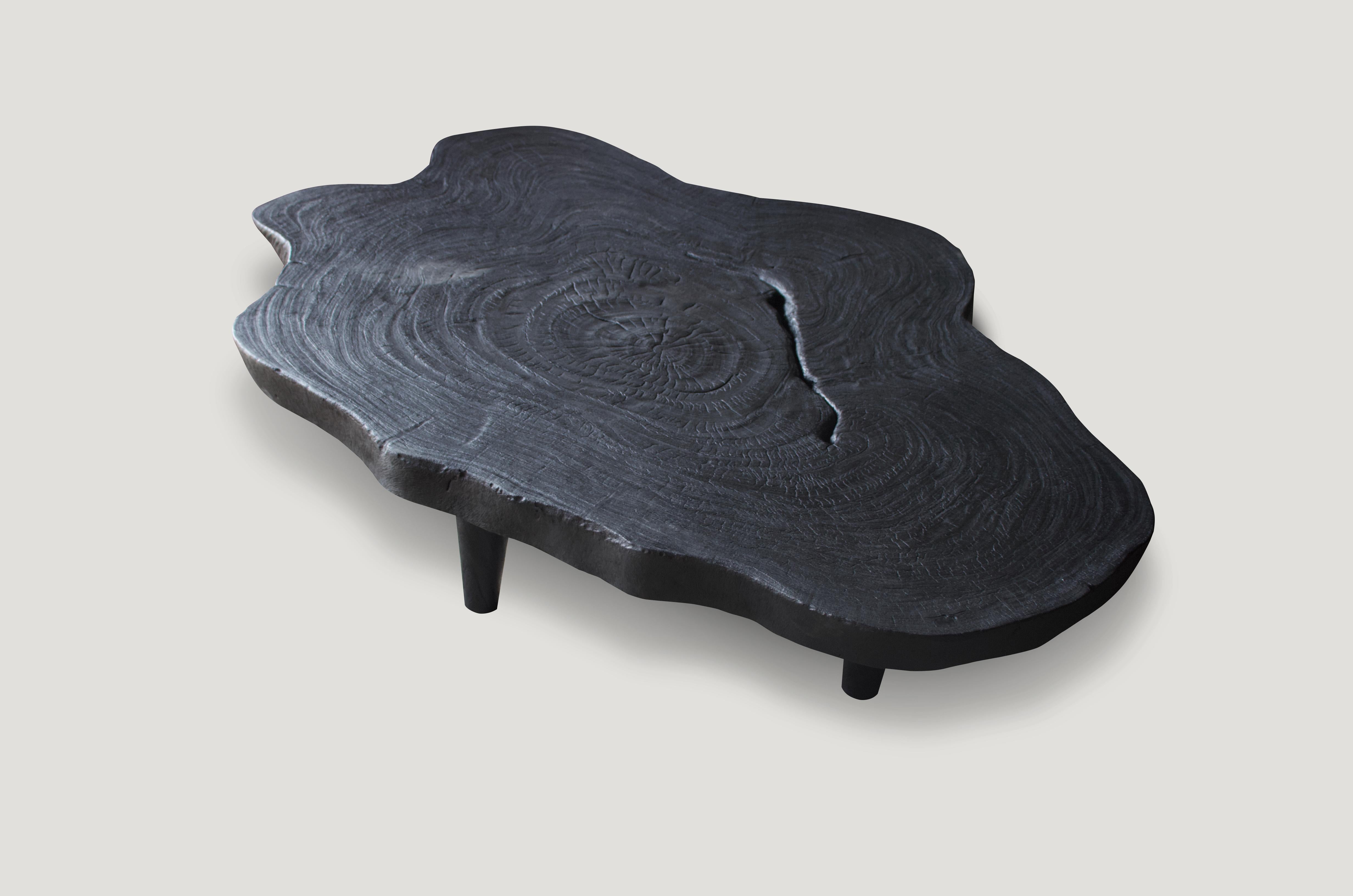 Andrianna Shamaris Amorphous Charred Teak Wood Coffee Table 1