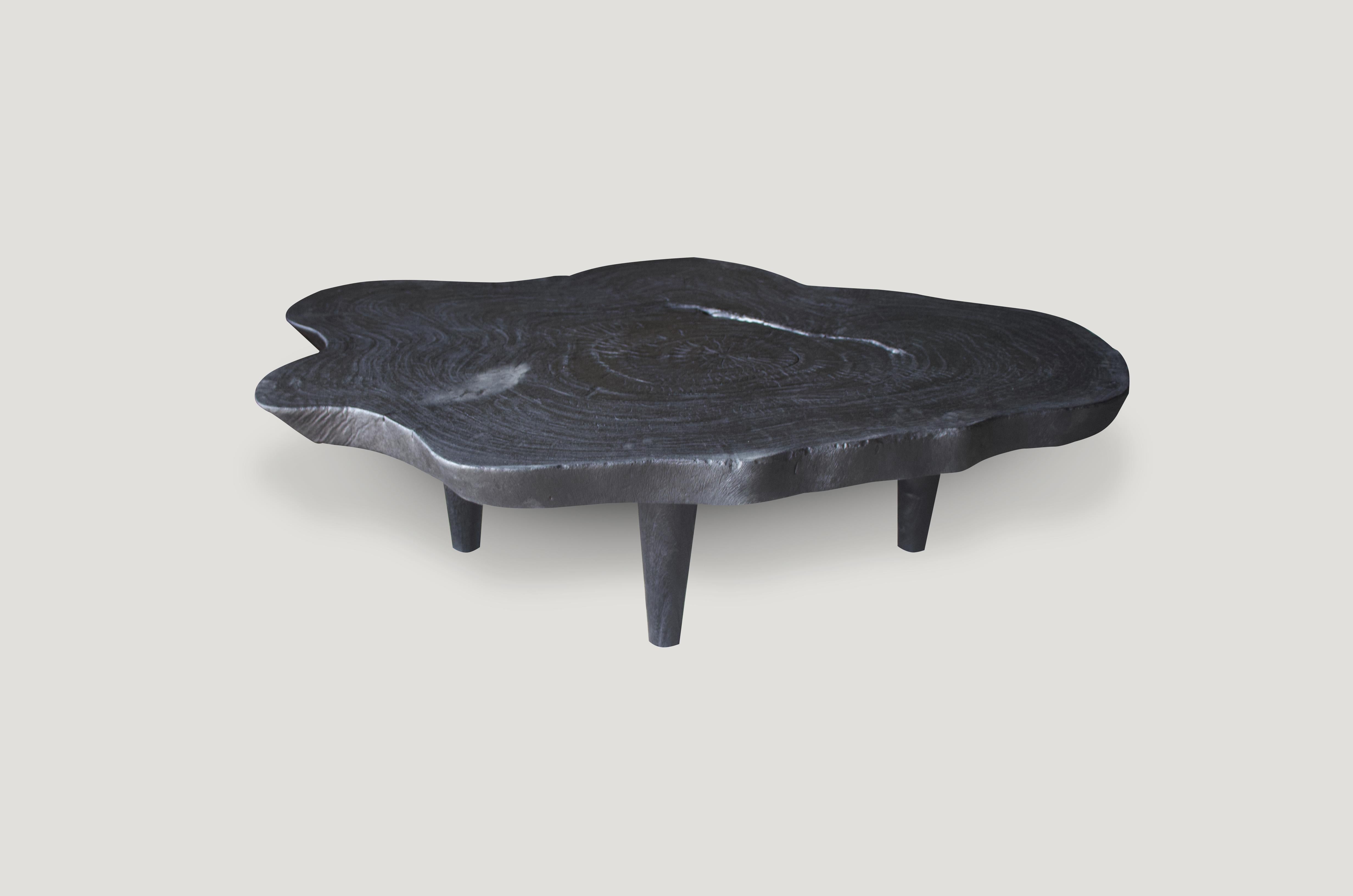 Andrianna Shamaris Amorphous Charred Teak Wood Coffee Table 2