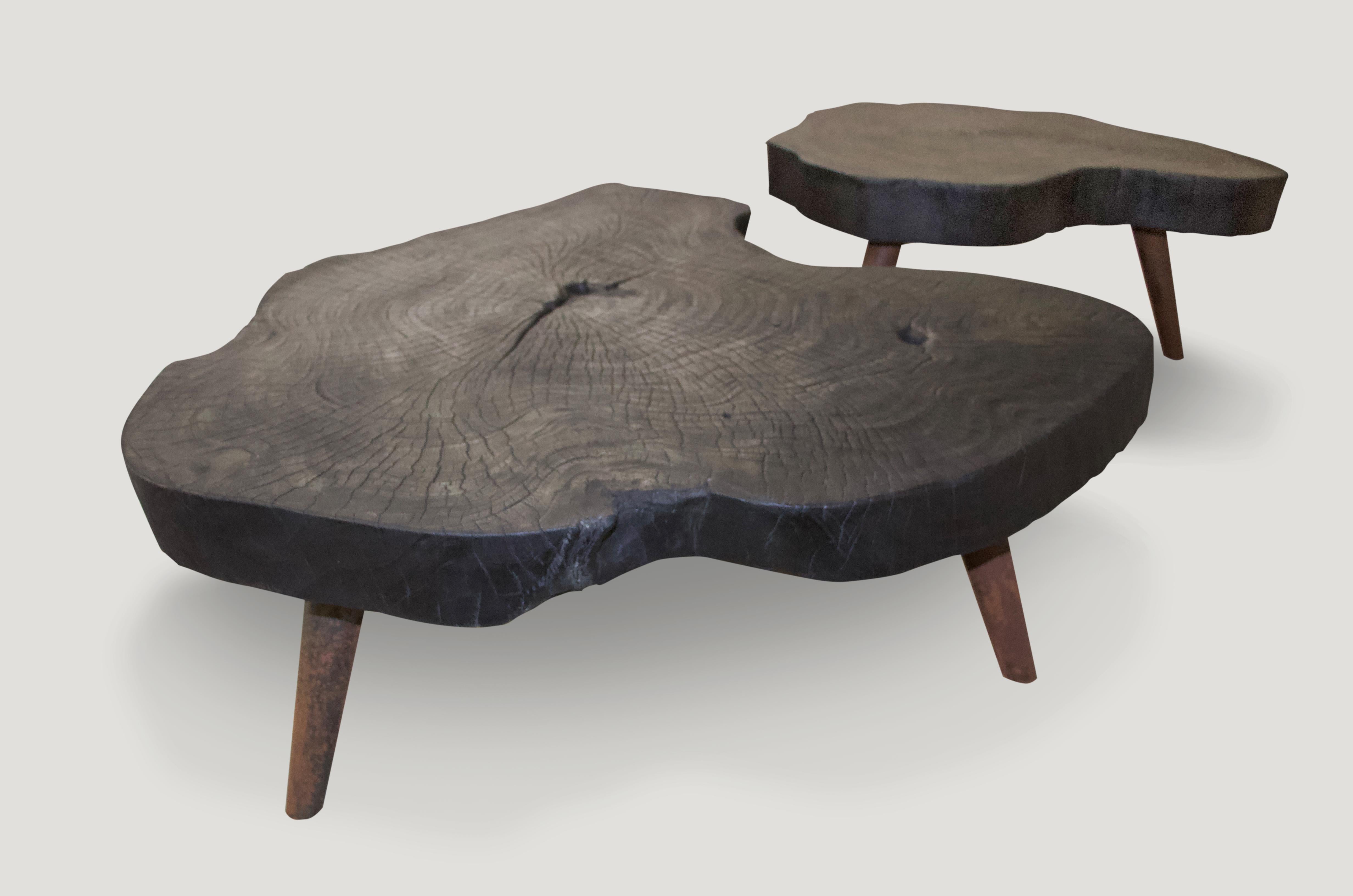 Andrianna Shamaris Amorphous Charred Teak Wood Coffee Table 3