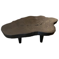 Andrianna Shamaris Amorphous Charred Teak Wood Coffee Table