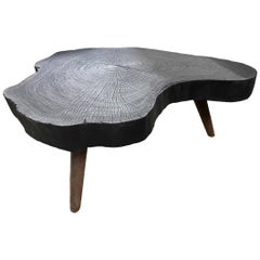 Andrianna Shamaris Amorphous Charred Teak Wood Coffee Table