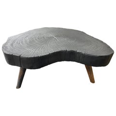 Andrianna Shamaris Amorphous Charred Teak Wood Coffee Table