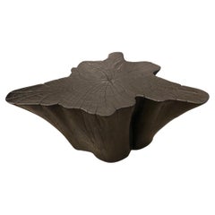 Andrianna Shamaris Amorphous Charred Teak Wood Coffee Table