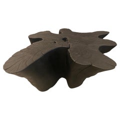 Andrianna Shamaris Amorphous Charred Teak Wood Coffee Table