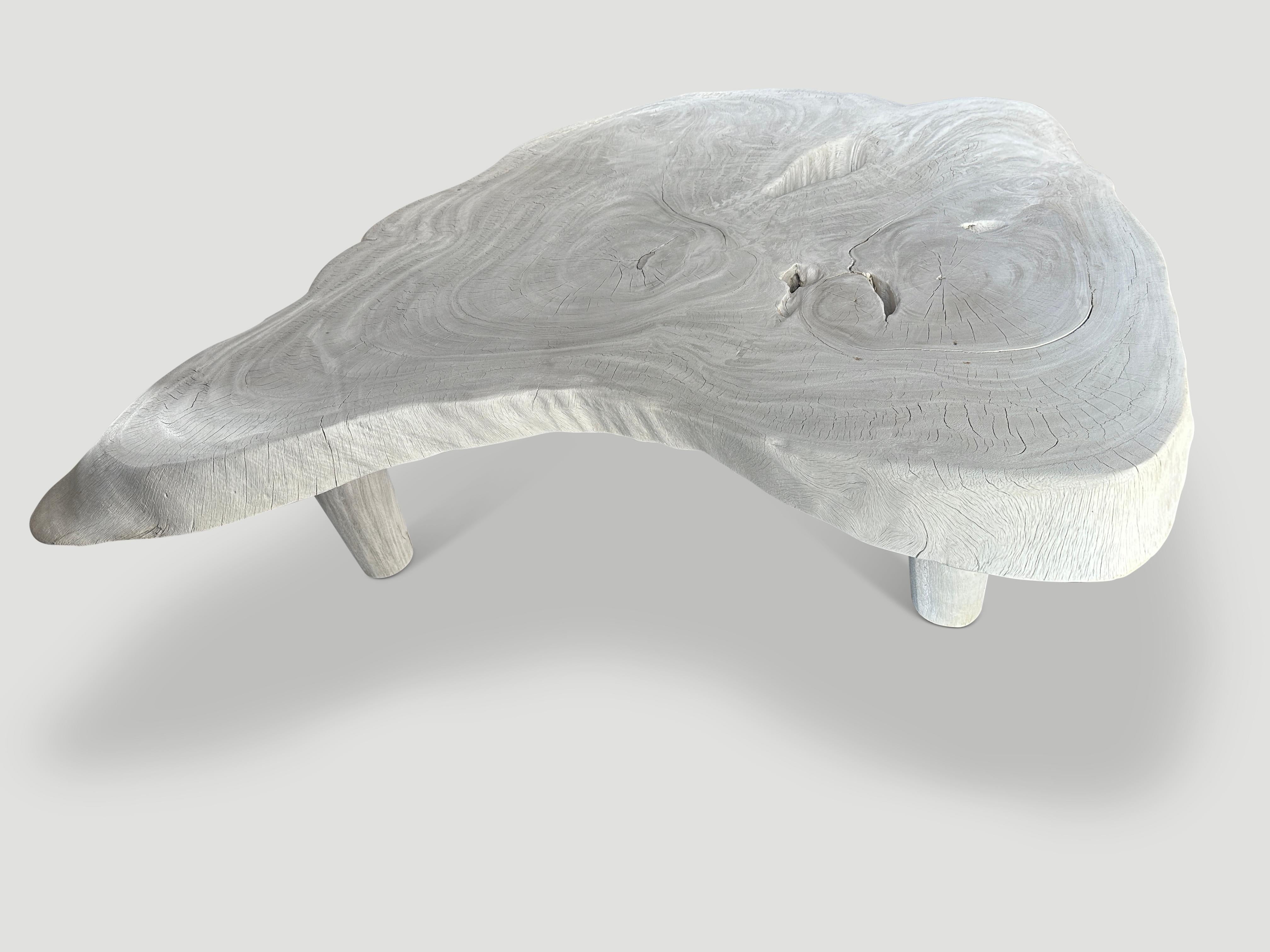 Mid-Century Modern Andrianna Shamaris Amorphous Mid Century Style Bleached Coffee Table For Sale