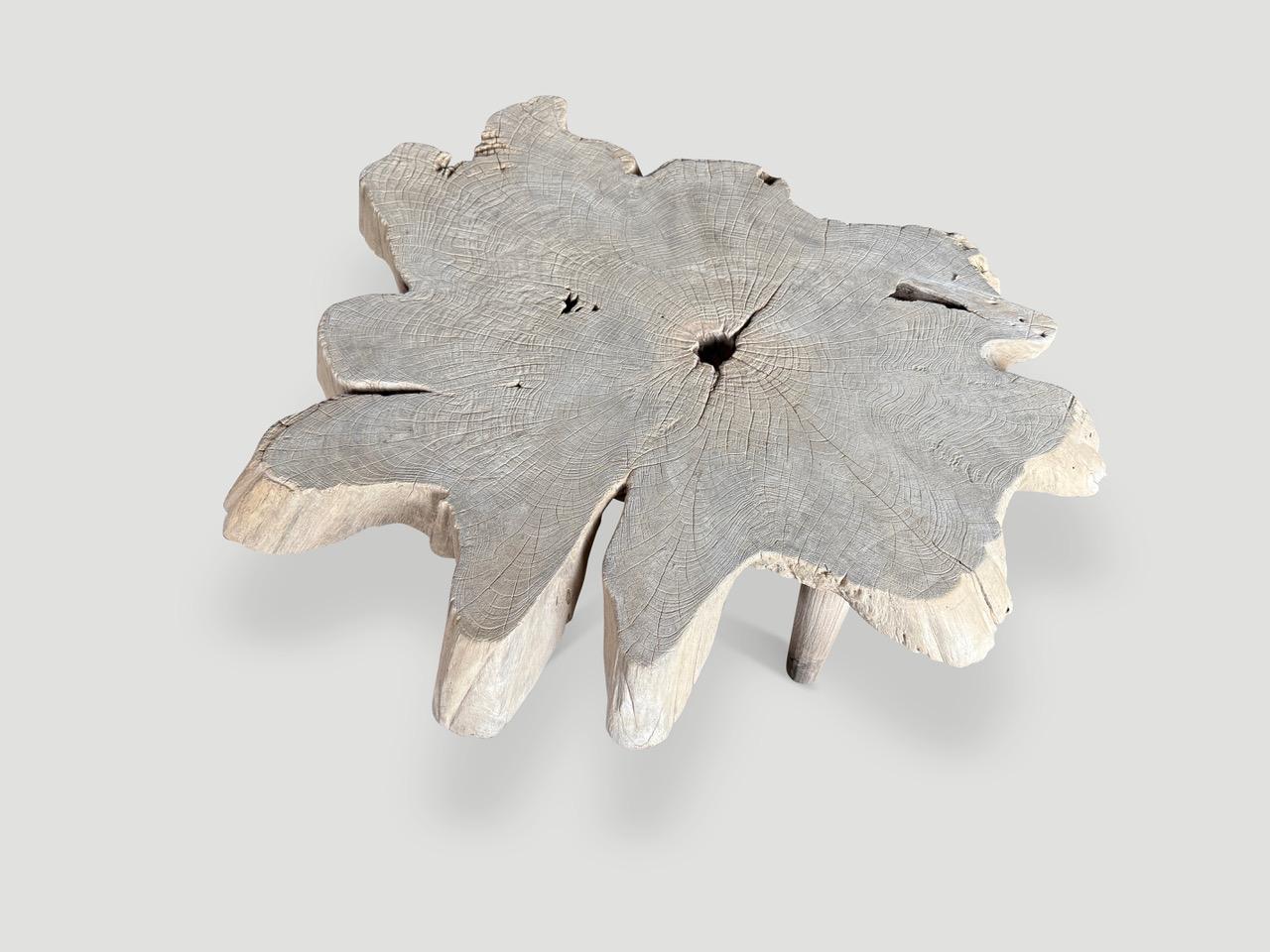 Organique Table basse blanchie Andrianna Shamaris Amorphous du milieu du siècle dernier en vente
