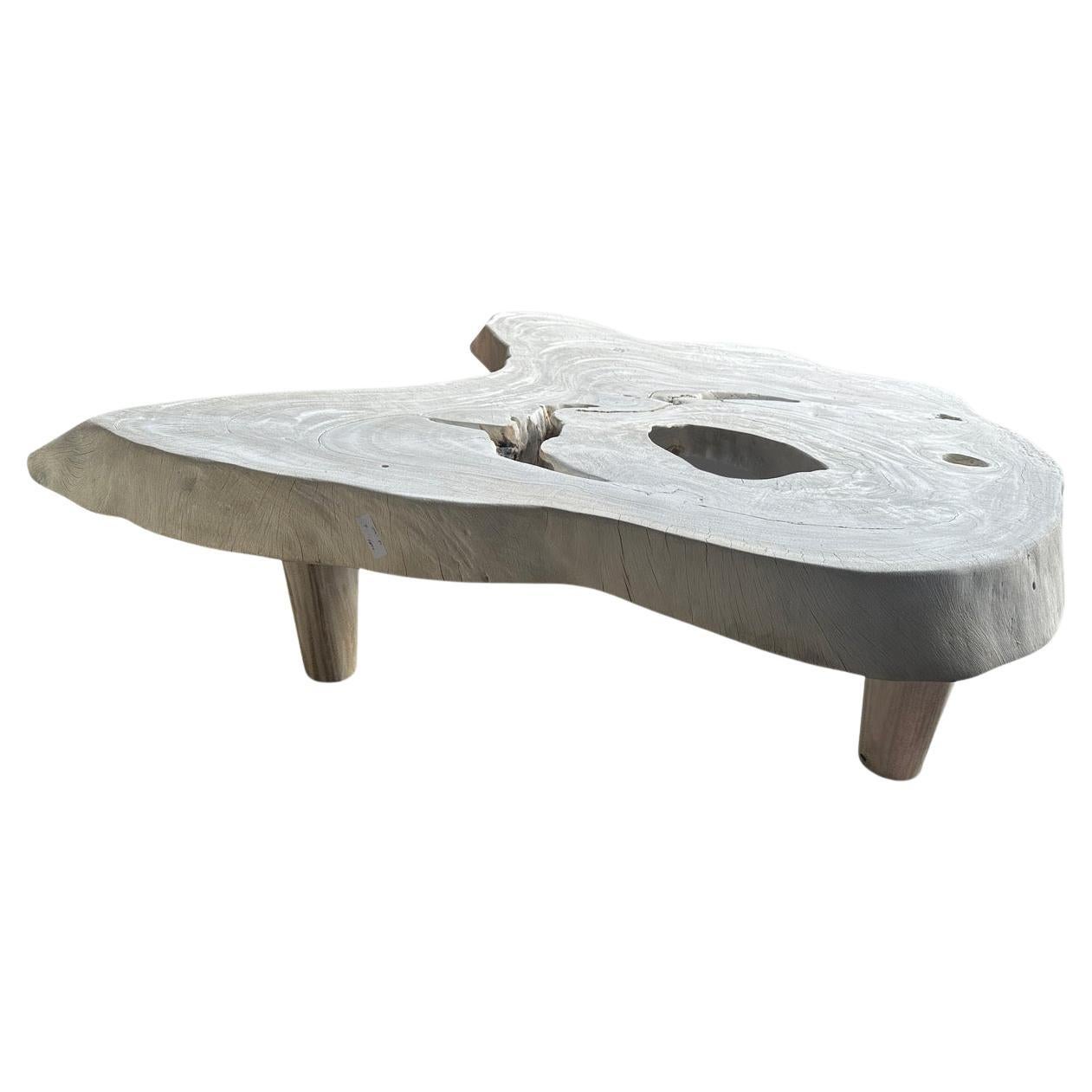Andrianna Shamaris Amorphous Mid Century Style Bleached Coffee Table