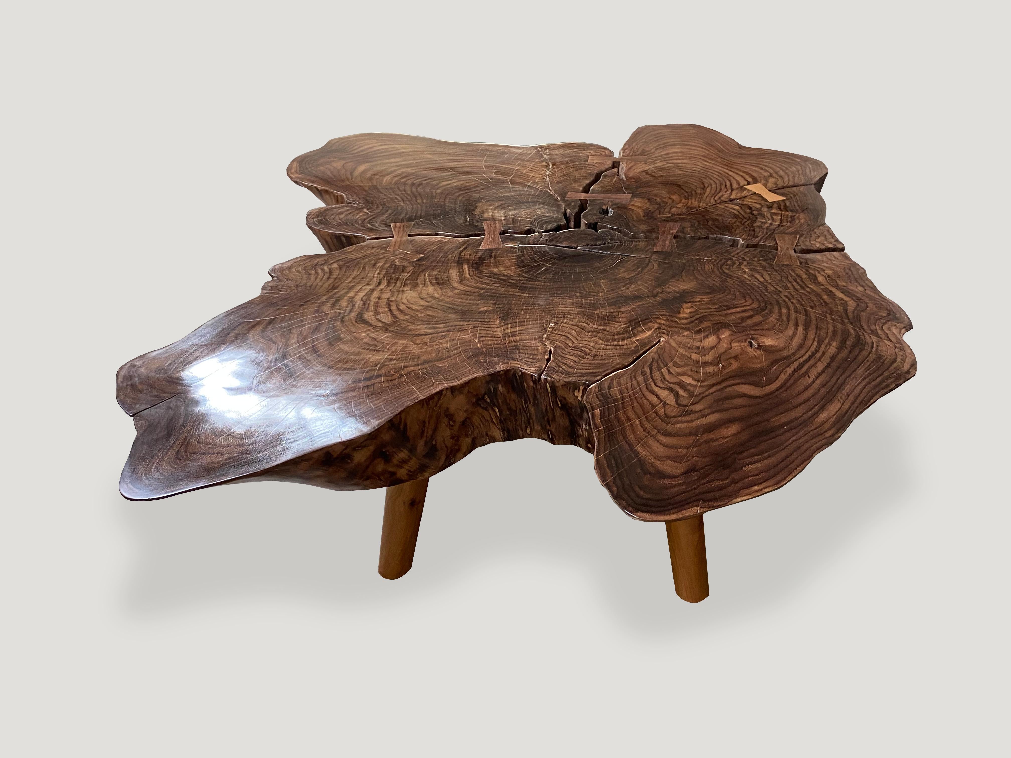 Andrianna Shamaris Amorphous Rosewood Coffee Table In Excellent Condition For Sale In New York, NY