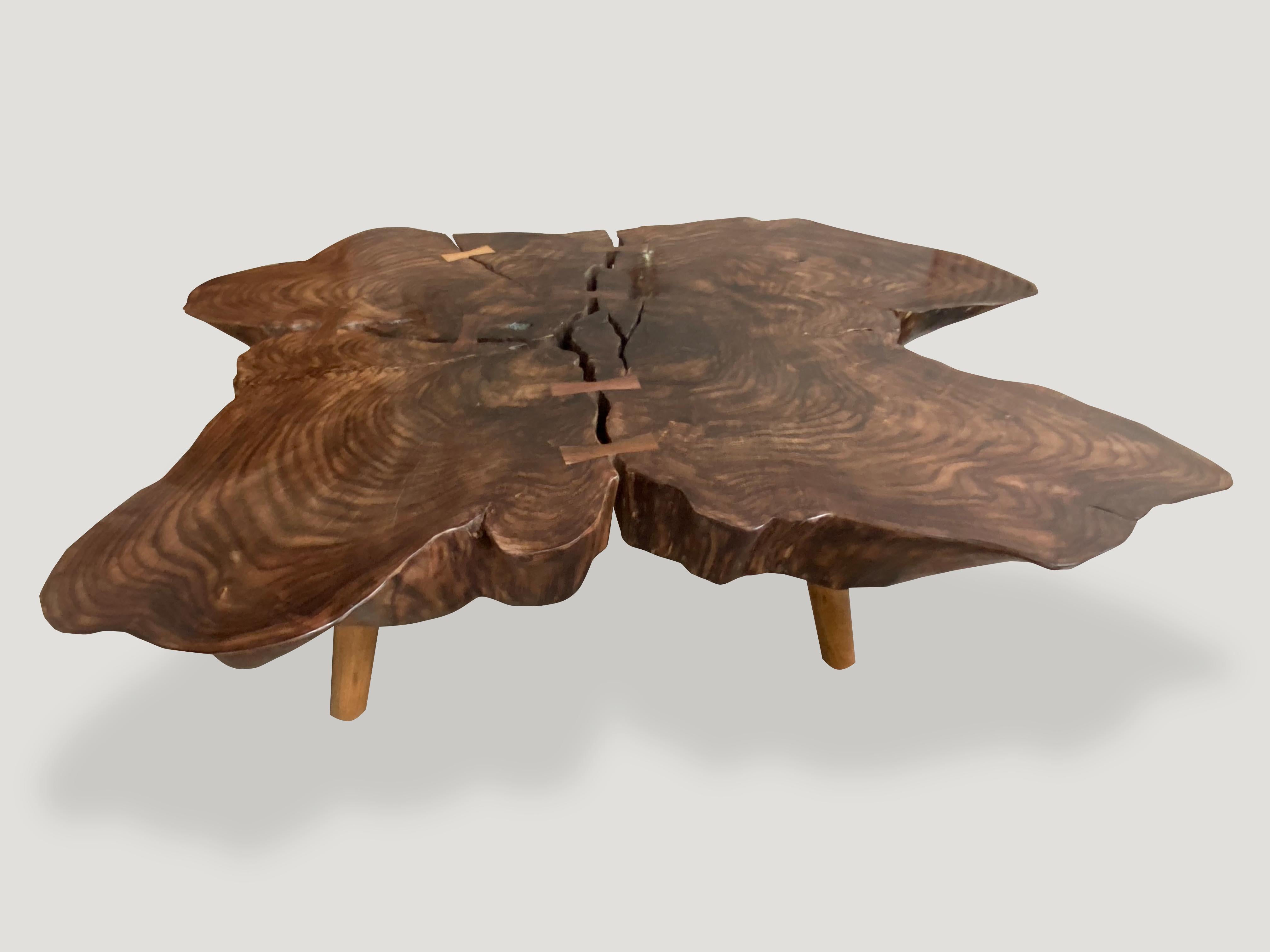 Contemporary Andrianna Shamaris Amorphous Rosewood Coffee Table For Sale