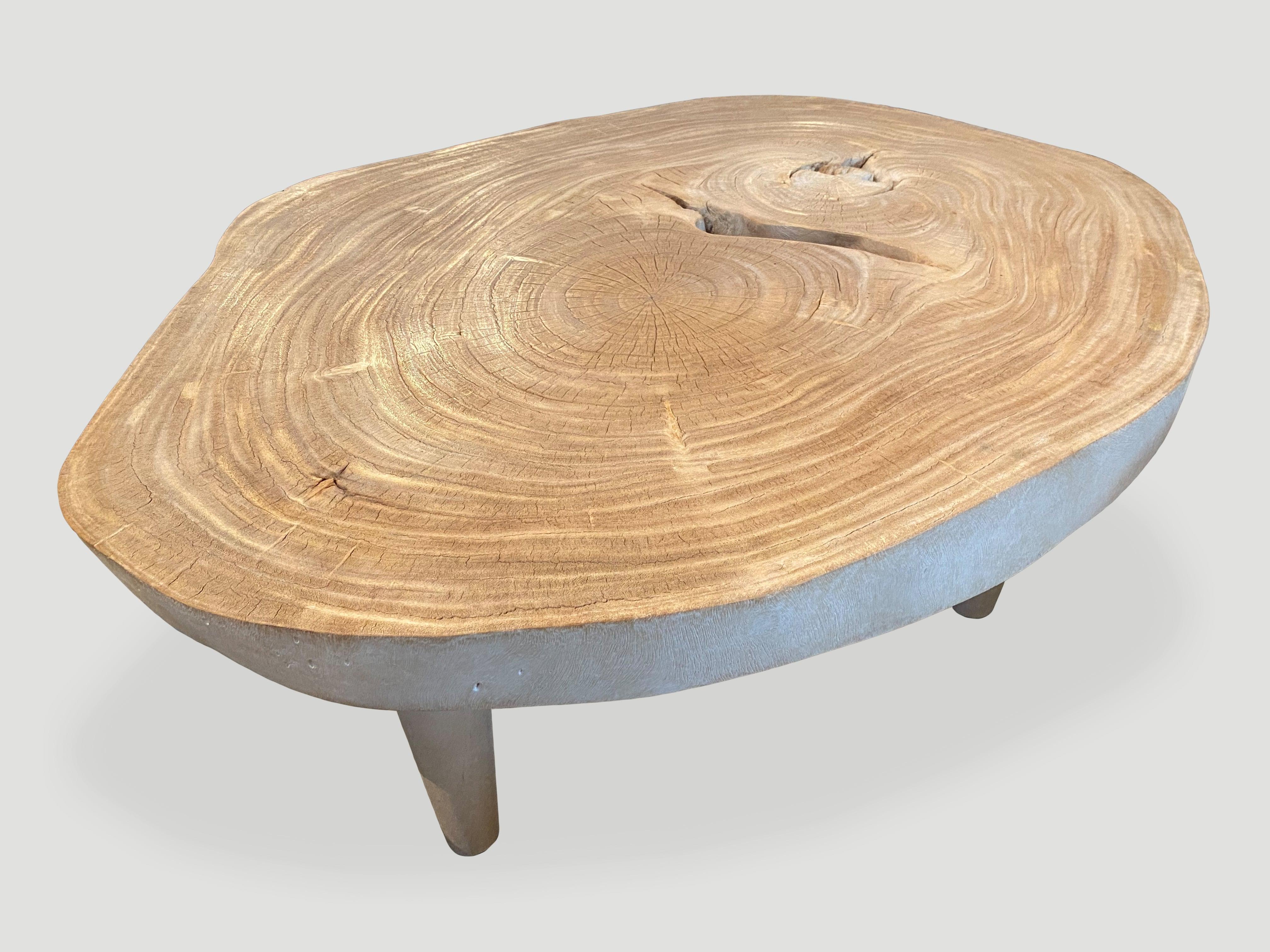 Andrianna Shamaris Amorphous Single Slab Mid-Century Modern Style Coffee Table In Excellent Condition For Sale In New York, NY