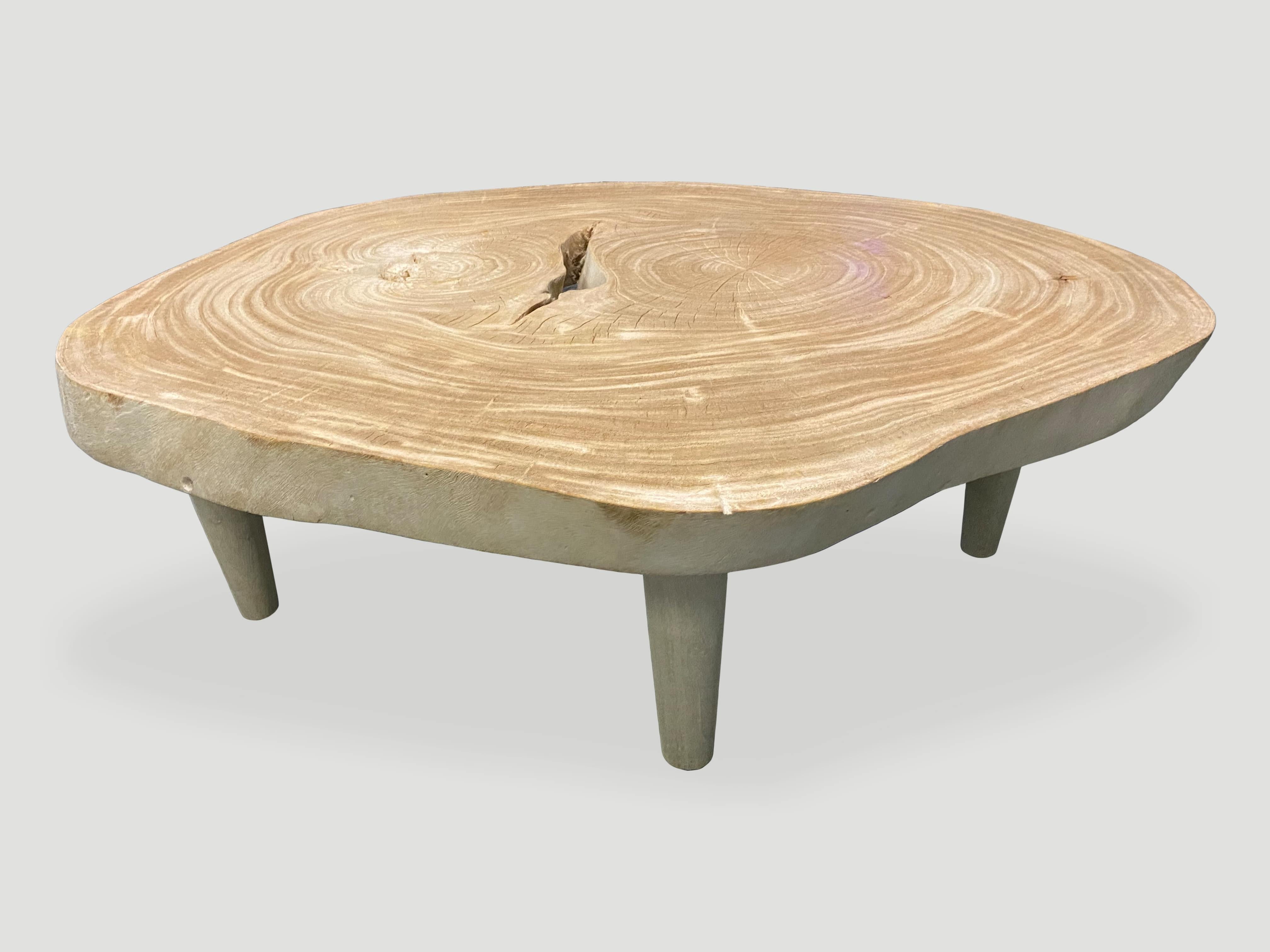 Wood Andrianna Shamaris Amorphous Single Slab Mid-Century Modern Style Coffee Table For Sale