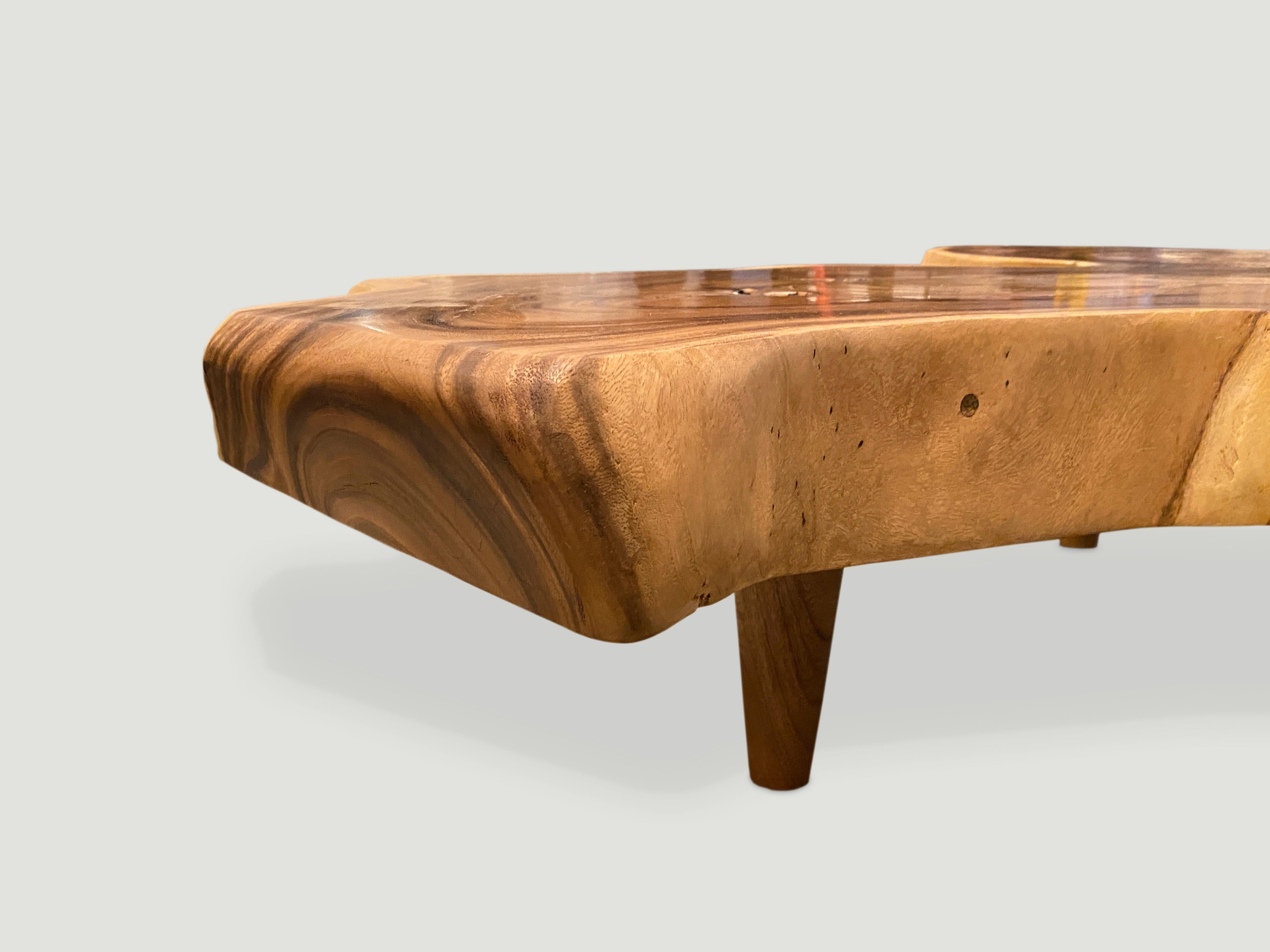 Contemporary Andrianna Shamaris Amorphous Suar Wood Coffee Table