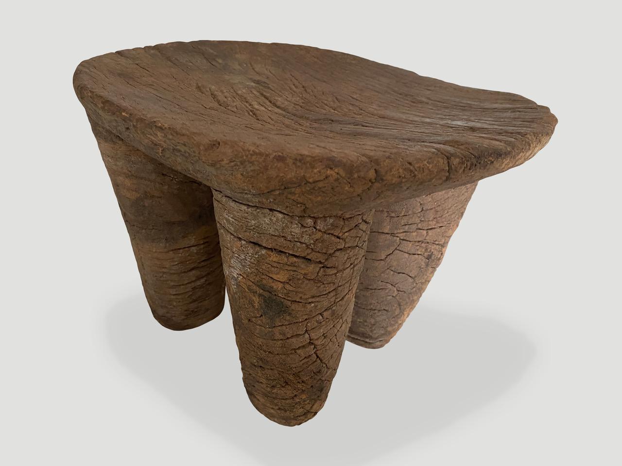 Andrianna Shamaris Ancient Antique African Stool or Side Table In Excellent Condition In New York, NY