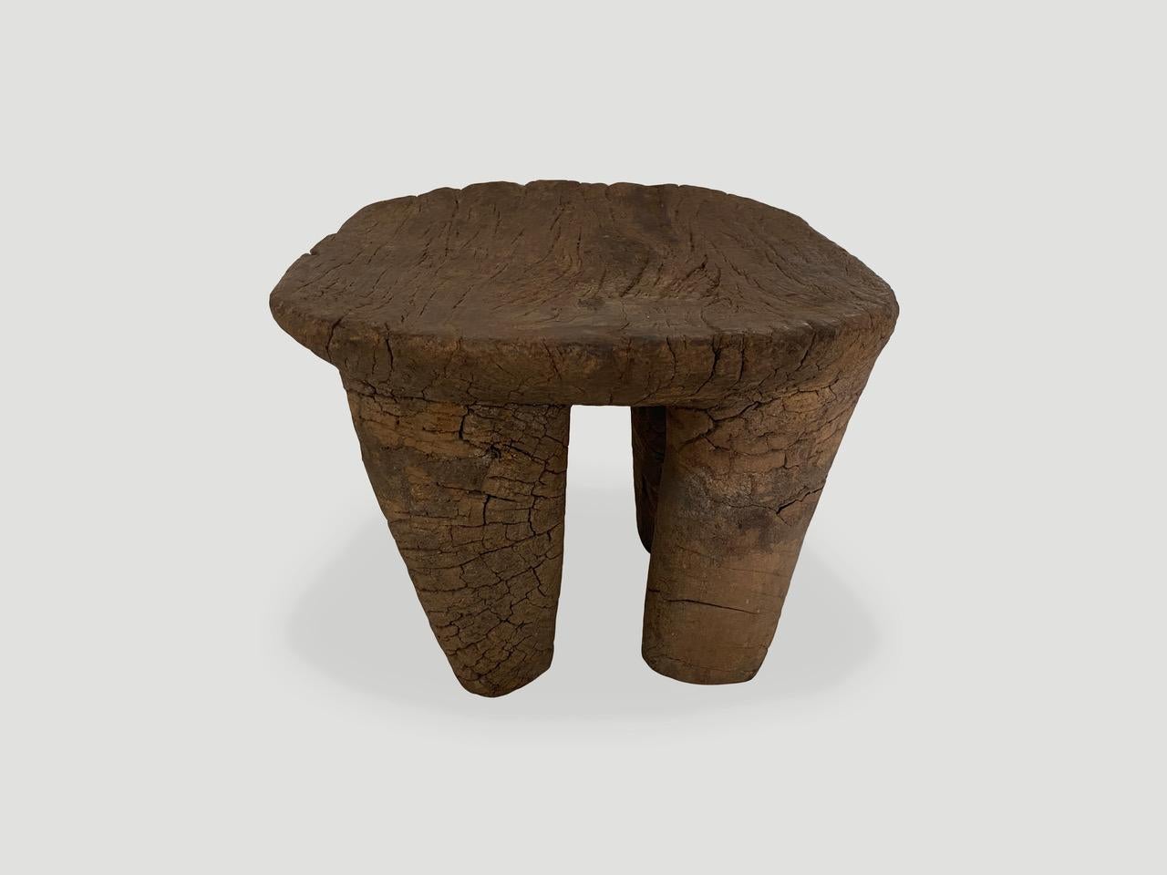 Early 20th Century Andrianna Shamaris Ancient Antique African Stool or Side Table