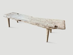 Andrianna Shamaris Ancient Teak Wood Chaise Or Bench - Modern Organic Design