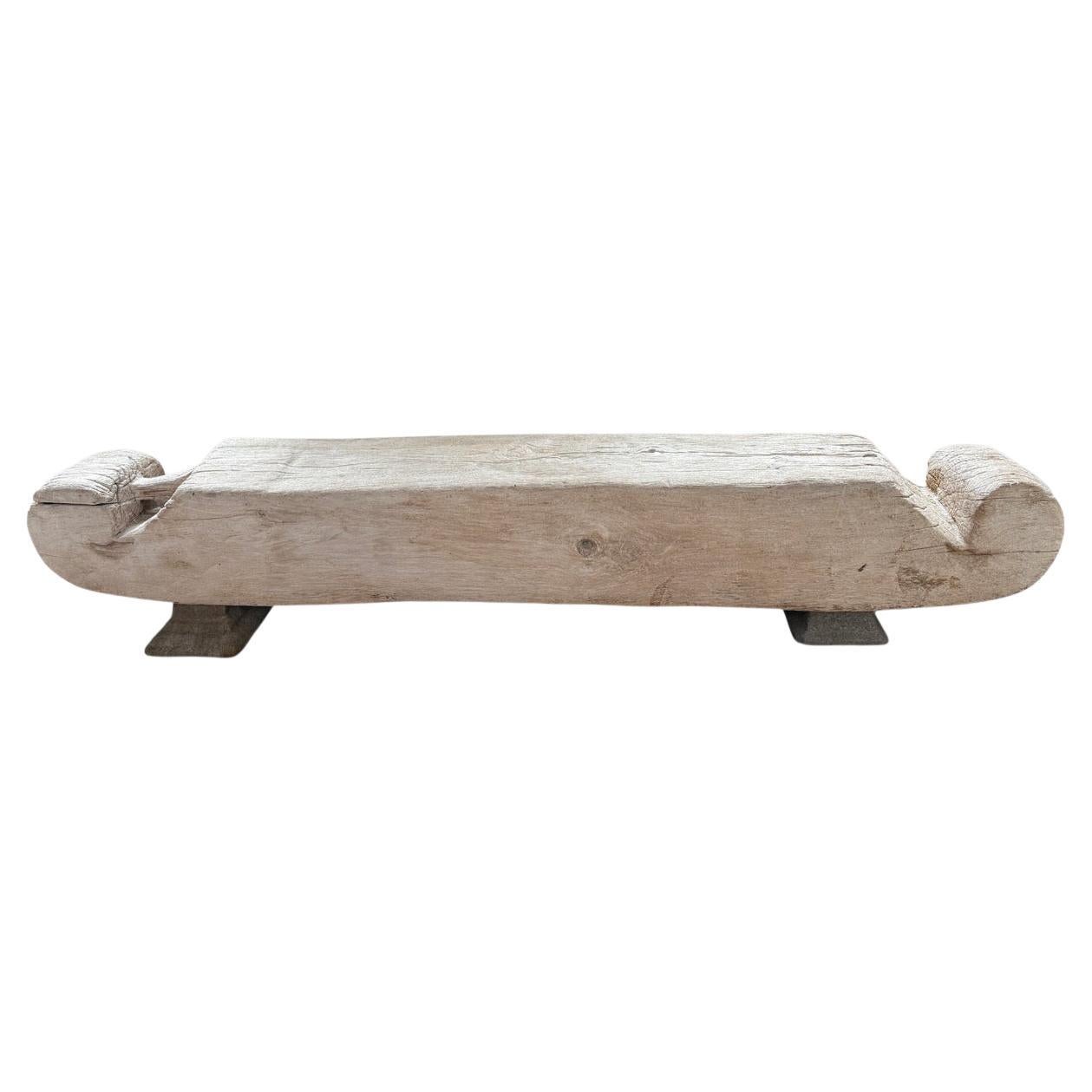 Andrianna Shamaris Ancient Teak Wood Log Bench
