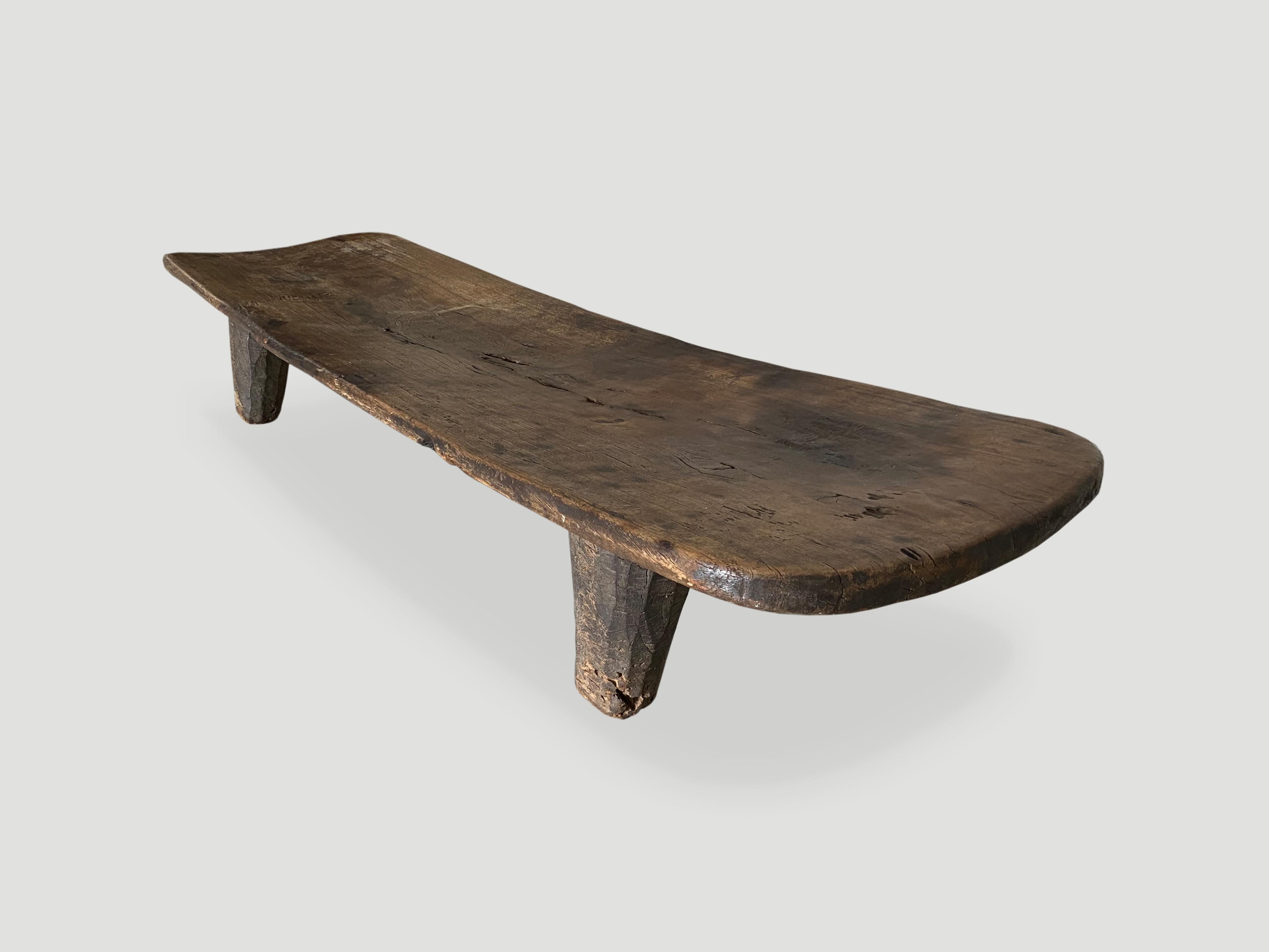 Tribal Andrianna Shamaris Antique African Bench, Coffee Table or Daybed