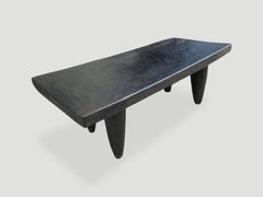 Andrianna Shamaris Antique African Black Iroko Wood Coffee Table or Bench