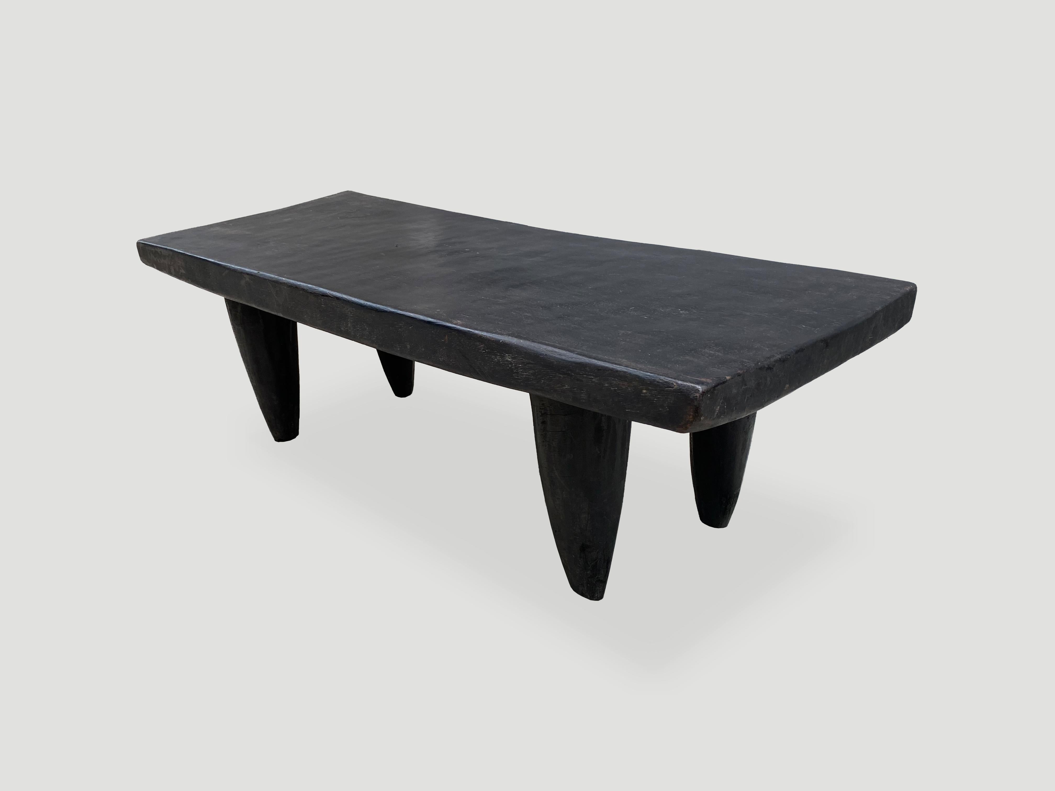 Andrianna Shamaris Antique African Black Iroko Wood Coffee Table or Bench In Excellent Condition In New York, NY