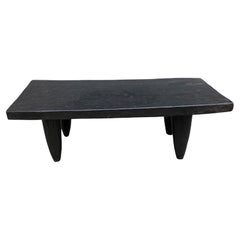 Andrianna Shamaris Antique African Black Iroko Wood Coffee Table or Bench