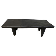 Andrianna Shamaris Antique African Black Iroko Wood Senufo Coffee Table or Bench