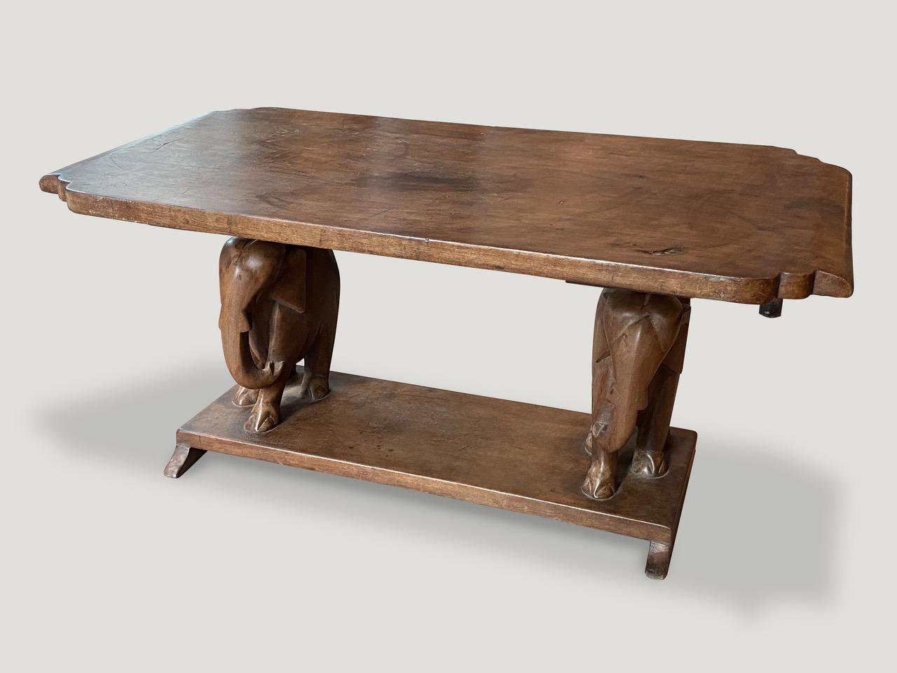 wooden elephant coffee table
