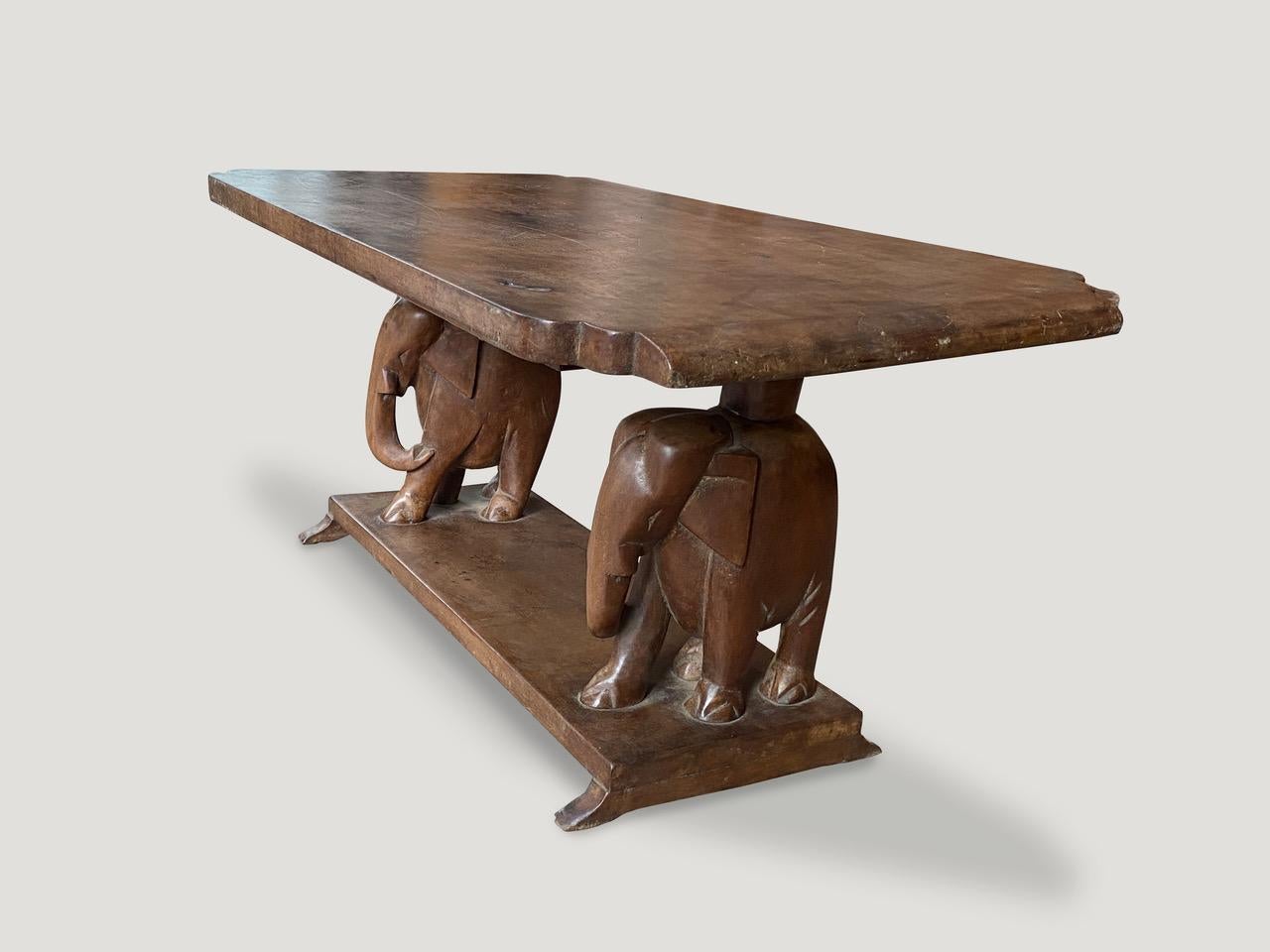 elephant carved coffee table
