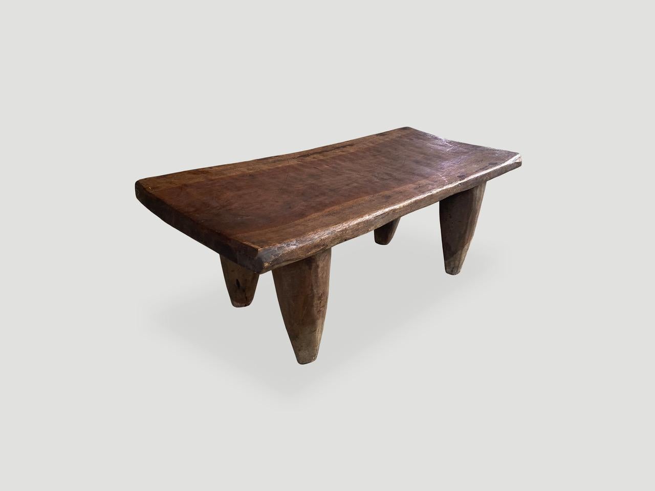 Tribal Andrianna Shamaris Antique African Iroko Wood Senufo Coffee Table or Bench