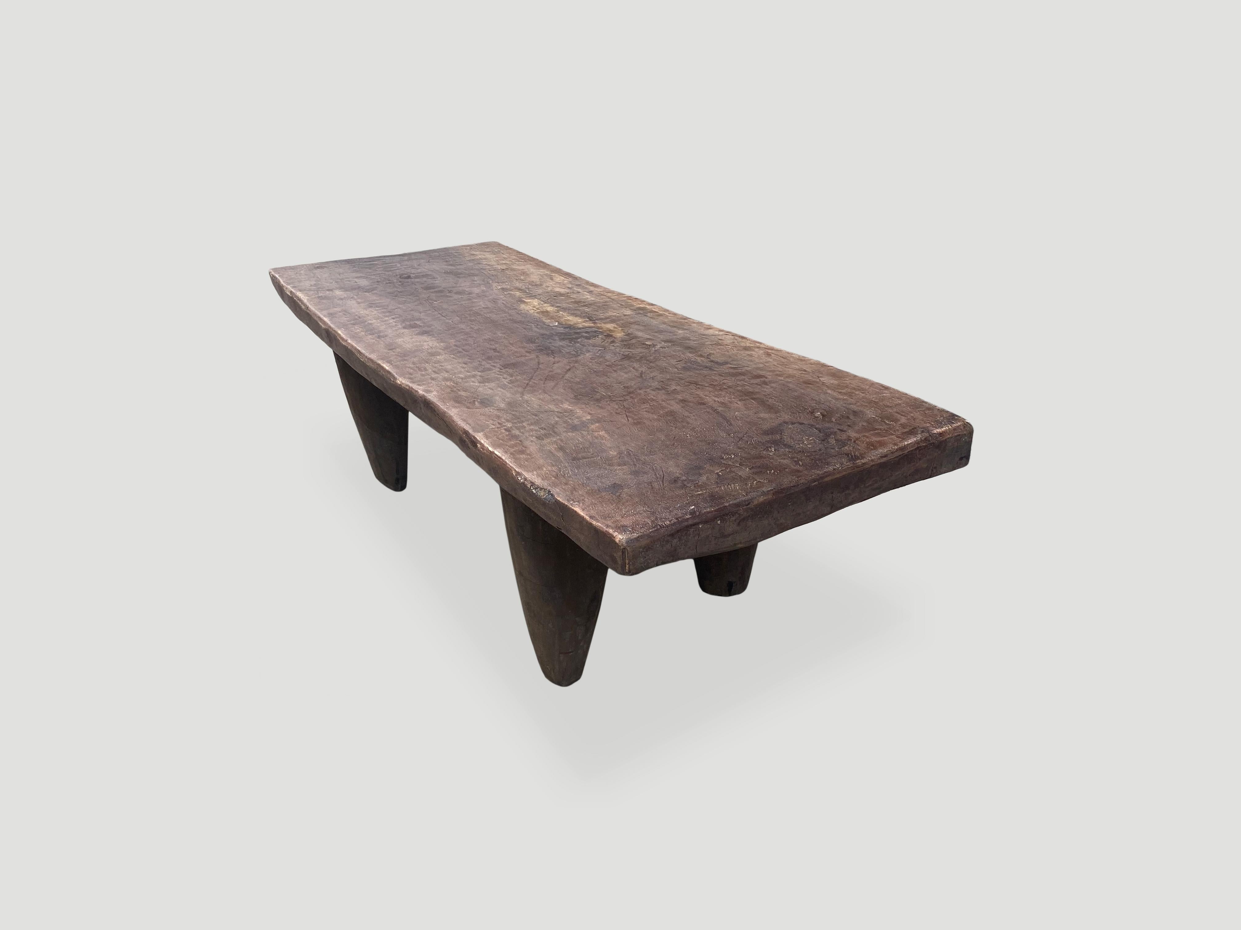 Mid-20th Century Andrianna Shamaris Antique African Iroko Wood Senufo Coffee Table or Bench