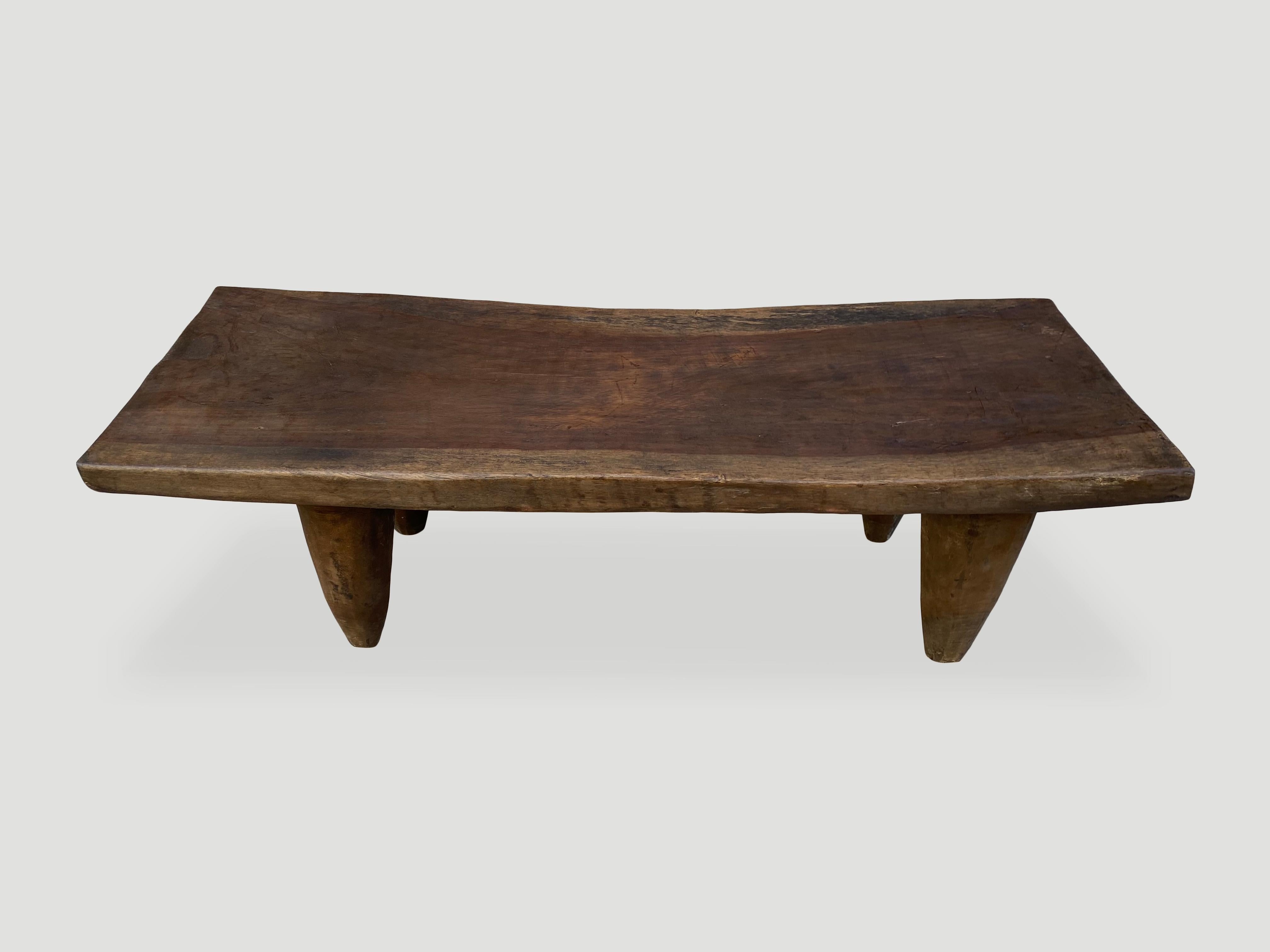 Mid-20th Century Andrianna Shamaris Antique African Iroko Wood Senufo Coffee Table or Bench