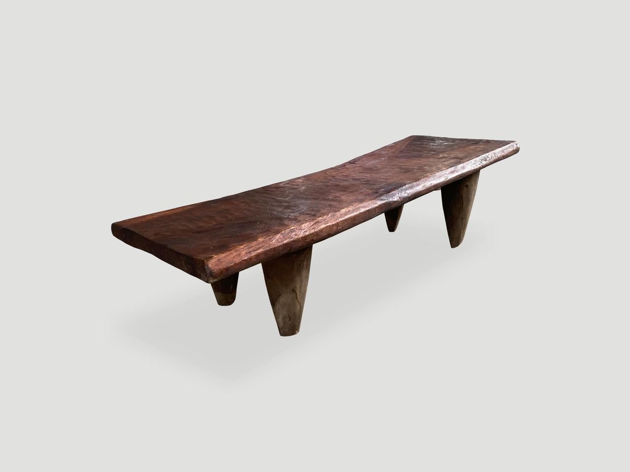 Andrianna Shamaris Antique African Iroko Wood Senufo Coffee Table or Bench In Excellent Condition In New York, NY