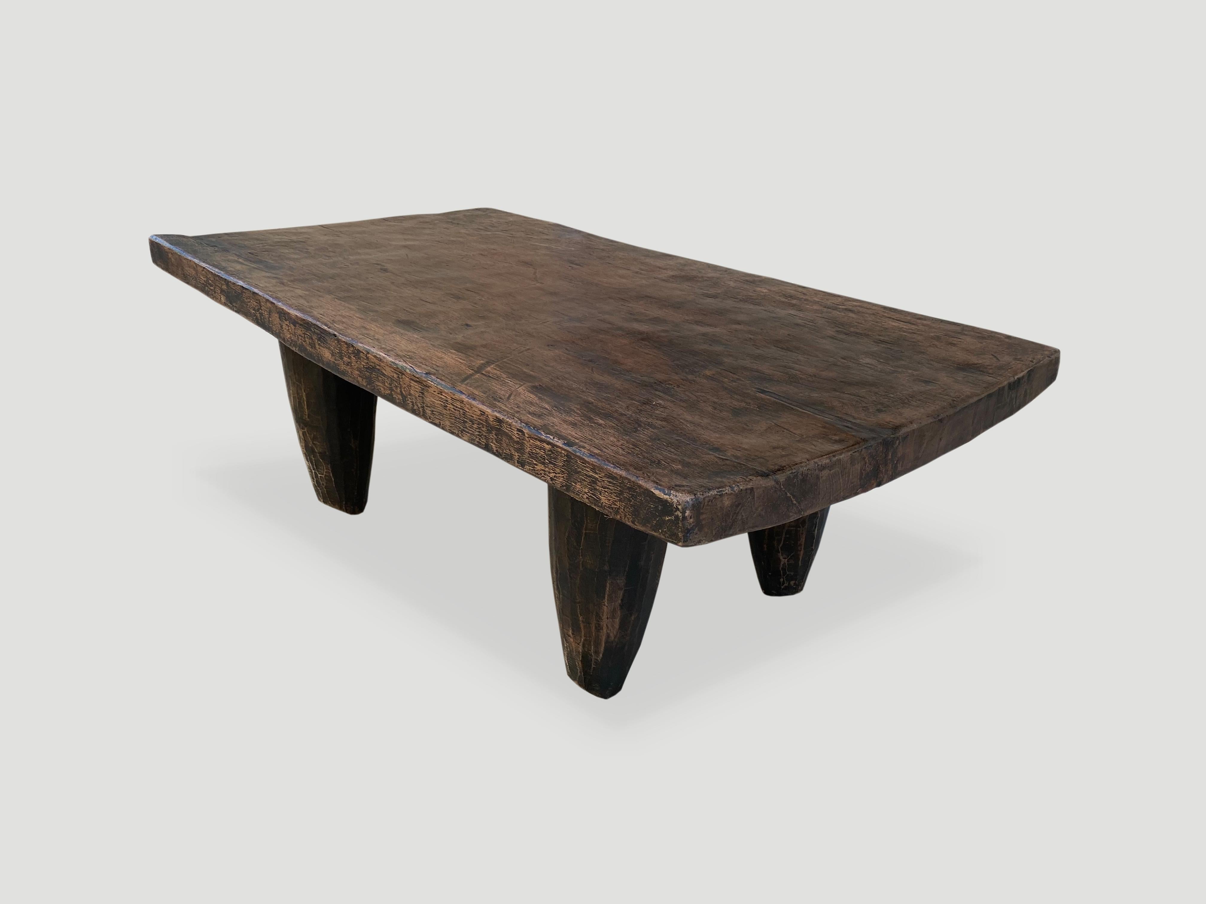 Reclaimed Wood Andrianna Shamaris Antique African Iroko Wood Senufo Coffee Table or Bench
