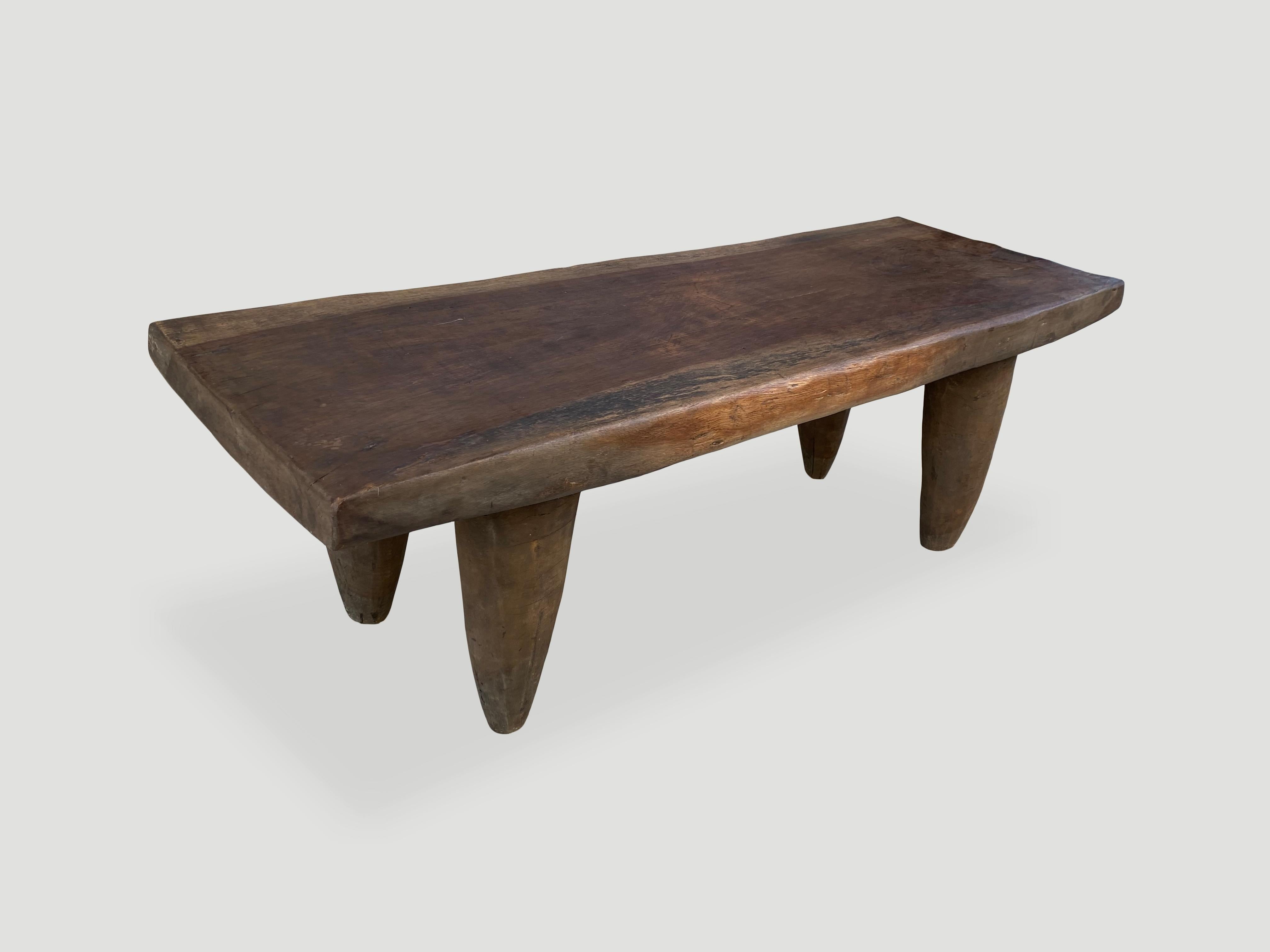 Andrianna Shamaris Antique African Iroko Wood Senufo Coffee Table or Bench 1