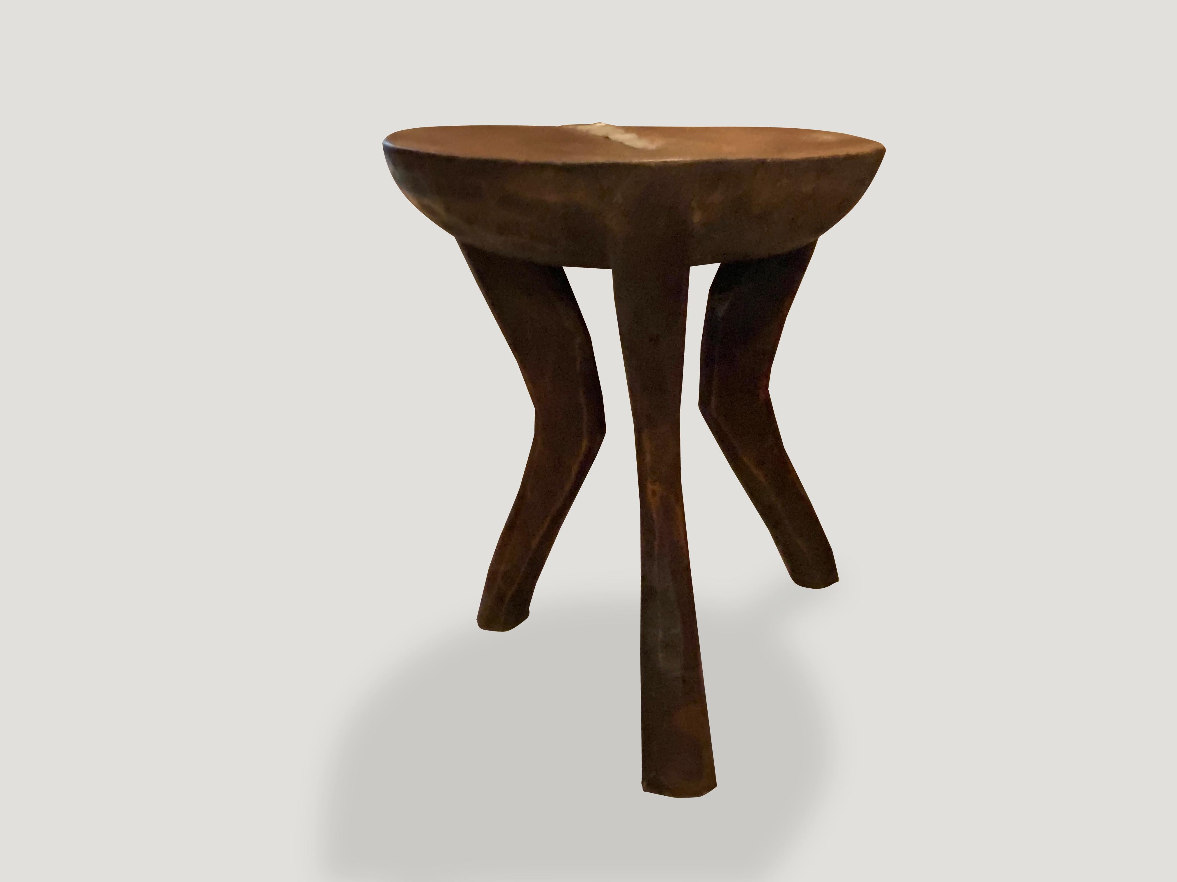Tribal Andrianna Shamaris Antique African Mahogany Wood Sculptural Side Table